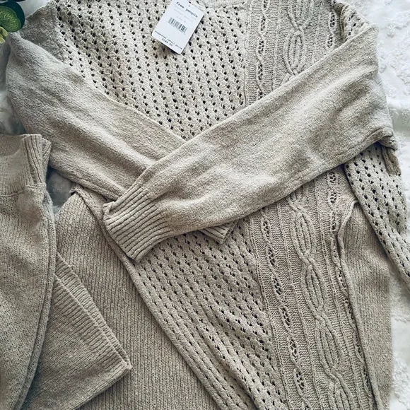 Free people Harper knit set NWT medium sold out everywhere soft versatile beige - Picture 7 of 12
